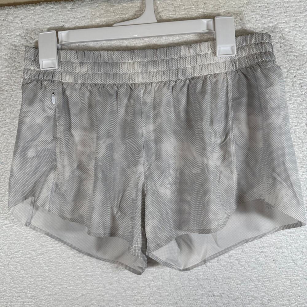 athleta womens white and gray printed hustle shorts 3" white size small sports - Picture 1 of 7